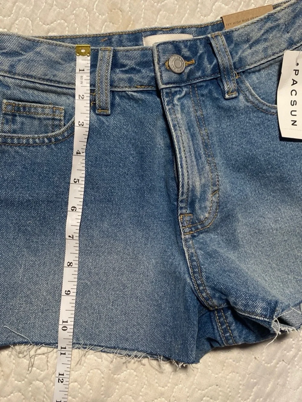 High-Waist Blue Denim Cutoff Shorts
